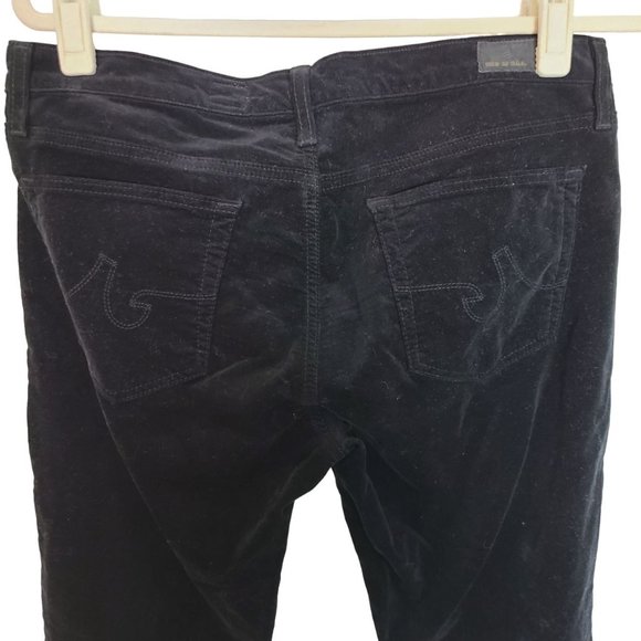 AG Adriano Goldschmied Womens 31R Black Velvet The Legging Super Skinny Jeans - Picture 10 of 11